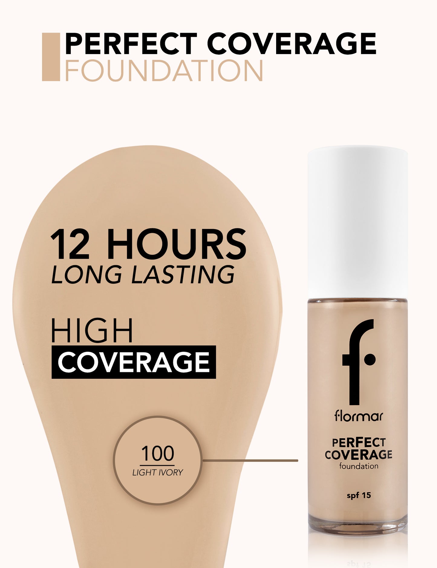 Flormar Perfect Coverage Foundation 101 Pastelle FL1090